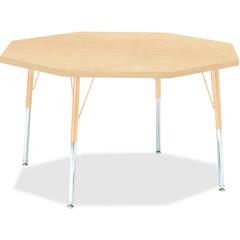 Jonti-Craft Berries Adult Height Maple Top/Edge Octagon Table - Laminated Octagonal, Maple Top - Four Leg Base - 4 Legs - Adjustable Height - 24" to 31" Adjustment x 1.13" Table Top Thickness x 48" Ta