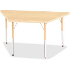 Jonti-Craft Berries Adult-Size Maple Prism Trapezoid Table - Laminated Trapezoid, Maple Top - Four Leg Base - 4 Legs - Adjustable Height - 24" to 31" Adjustment - 48" Table Top Length x 24" Table Top 