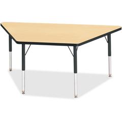 Jonti-Craft Berries Elementary Height Classic Trapezoid Table - Laminated Trapezoid, Maple Top - Four Leg Base - 4 Legs - Adjustable Height - 15" to 24" Adjustment - 60" Table Top Length x 30" Table T
