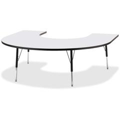 Jonti-Craft Berries Prism Horseshoe Student Table - Black Horseshoe-shaped, Laminated Top - Four Leg Base - 4 Legs - Adjustable Height - 24" to 31" Adjustment - 66" Table Top Length x 60" Table Top Wi