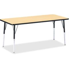 Jonti-Craft Berries Adult Height Color Top Rectangle Table - Laminated Rectangle, Maple Top - Four Leg Base - 4 Legs - Adjustable Height - 24" to 31" Adjustment - 72" Table Top Length x 30" Table Top 