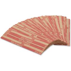 PAP-R Flat Coin Wrappers - Total $0.50 in 50 Coins of 1¢ Denomination - Heavy Duty - Paper - Red - 1000 / Box