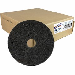 Genuine Joe Black Floor Stripping Pad - 17" Diameter x 1" Thickness - Stripping, Floor - 350 rpm Maximum Speed Supported - Resilient, Heavy Duty, Flexible, Dirt Remover, Long Lasting, Abrasive, Rotate