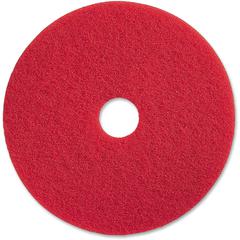 Genuine Joe Red Buffing Floor Pad - 20" Diameter x 1" Thickness - Buffing, Scrubbing, Floor - 350 rpm Maximum Speed Supported - Flexible, Resilient, Rotate, Dirt Remover - Fiber - Red - 5 / Carton