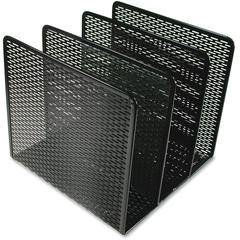 Artistic Urban Collection Punched Metal File Sorter - 3 Compartment(s) - 3" - 7.3" Height x 8" Width x 8" DepthDesktop - Heavy Duty, Scratch Resistant, Rounded Corner, Durable - Black - Steel - 1 Each