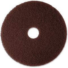 3M Brown Stripper Pad 7100 - 20" Diameter - 5/Carton x 20" Diameter - Fiber - Brown