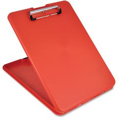 Saunders SlimMate Storage Clipboard - 0.50" Clip Capacity - Storage for Stationary, Tablet, iPad, eReader, Document, Paper - Top Opening - 8 1/2" x 12" - Polypropylene - Red - 1 Each