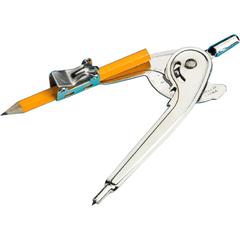 Charles Leonard Ball Bearing Safety Compass - 1 Piece(s) - Metal, Aluminum - Silver - 1 Dozen