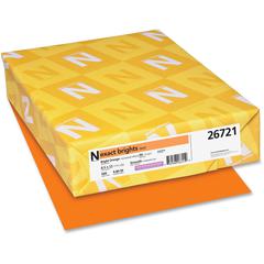Exact Brights&reg; Smooth Colored Paper - Orange - Letter - 8 1/2" x 11" - 50 lb Basis Weight - Smooth - 500 / Pack - Printable, Lignin-free, Acid-free, Elemental Chlorine-free - Bright Orange