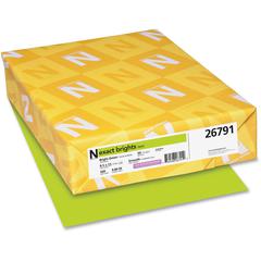 Exact Brights&reg; Smooth Colored Paper - Green - Letter - 8 1/2" x 11" - 50 lb Basis Weight - Smooth - 500 / Pack - Printable, Lignin-free, Acid-free, Elemental Chlorine-free - Bright Green