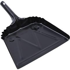 Genuine Joe Heavy-Duty Metal Dustpan - 12" Wide - Steel - Black - 1 Each