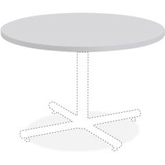 Lorell Hospitality Collection Tabletop - Round Top - 1" Table Top Thickness x 42" Table Top DiameterAssembly Required - High Pressure Laminate (HPL), Light Gray - Particleboard, Polyvinyl Chloride (PV