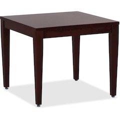 Lorell Solid Wood Corner Table - Square Top - Four Leg Base - 4 Legs - 23.60" Table Top Length x 23.60" Table Top Width - 20" Height x 23.63" Width x 23.63" Depth - Reception - Assembly Required - Sol
