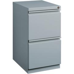 Lorell 20" File/File Mobile File Cabinet with Full-Width Pull - 15" x 19.9" x 27.8" - 2 x Drawer(s) for File - Letter - Vertical - Ball-bearing Suspension, Drawer Extension, Durable, Recessed Drawer -