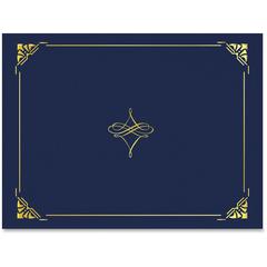 Geographics Letter Recycled Certificate Holder - 8 1/2" x 11" - Blue, Gold - 30% Recycled - 5 / Pack