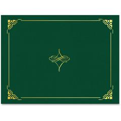 Geographics Letter Recycled Certificate Holder - 8 1/2" x 11" - Hunter Green, Gold - 30% Recycled - 5 / Pack