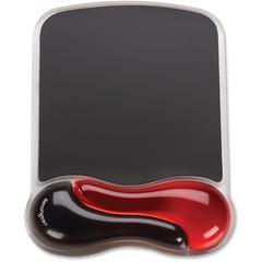 Kensington Duo Gel Wave Mouse Pad Wrist Pillow - 1" x 7.25" x 9.50" Dimension - Red, Black - Gel - Slip Resistant - 1 Pack