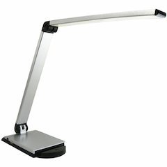 Lorell Smart Device Slot/USB Task Light - 8 W LED Bulb - USB Charging, Dimmable - Aluminum, Plastic - Desk Mountable - Silver - for Desk, Table, Indoor