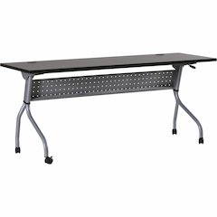 Lorell Flip Top Training Table - Rectangle Top - Four Leg Base - 4 Legs - 72" Table Top Width x 23.50" Table Top Depth - 29.50" Height x 70.88" Width x 23.63" Depth - Assembly Required - Espresso, Sil