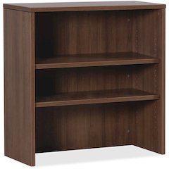 Lorell Essentials Series Stack-on Bookshelf - 36" Height x 36" Width x 15" Depth - 2 Shelve(s) - Material: MFC, Polyvinyl Chloride (PVC) - Finish: Walnut, Laminate - Stackable - For Office, Book, Bind