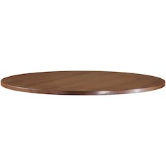 Lorell Essentials Conference Tabletop - Round - 1" Thickness x 42" Diameter Table Top, 1" Height x 41.4" Width x 41.4" Depth - Band Edge - Finish: Walnut Laminate - For Meeting, Office - 1 Each