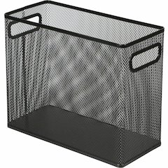 Lorell Mesh Tabletop Hanging File Holder - Black - Steel - 1 Each