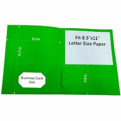 Sparco Letter Pocket Folder - 8 1/2" x 11" - 2 Internal Pocket - Apple Green - 1 Box