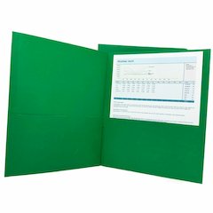 Sparco Letter Pocket Folder - 8 1/2" x 11" - 2 Internal Pocket - Green - 1 Box