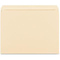 Business Source Straight Tab Cut Letter Recycled Storage Folder - 8 1/2" x 11" - Manila - 10% Recycled - 50 / Box