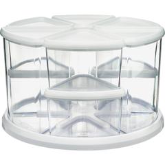 Carousel Rotating Organizer, 9-Bin, White