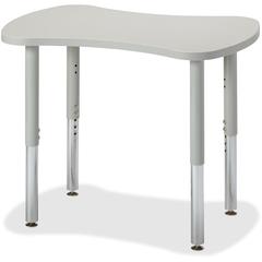 Jonti-Craft Berries Gray Collaborative Bowtie Table - Gray Top - Four Leg Base - 4 Legs - Adjustable Height - 18" to 29" Adjustment x 1.13" Table Top Thickness - Assembly Required - Powder Coated - St