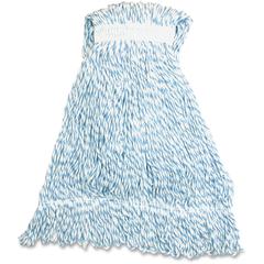 Genuine Joe Blue Stripes Hygrade Rayon Mophead - Medium - Rayon, Yarn - 1Each