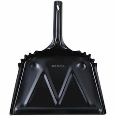 Genuine Joe Heavy-duty Metal Dustpan - 12" Wide - Steel - Black - 12 / Carton