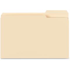Business Source 1/3 Tab Cut Legal Recycled Top Tab File Folder - 8 1/2" x 14" - 3/4" Expansion - 11 pt. - Manila - 10% Recycled - 100 / Box