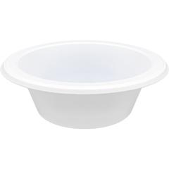 Genuine Joe 12 oz Reusable Plastic Bowls - Serving - Disposable - White - Plastic Body - 125/Pack - 8 / Carton