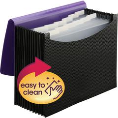 Smead Letter Expanding File - 8 1/2" x 11" - 12 Internal Pocket(s) - Purple, Black - 1 Each