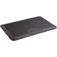Safco Anti-fatigue Mat - Floor, Carpet - 30" Length x 20" Width x 1" Thickness - Rectangular - Polyurethane - Black - 1 Each