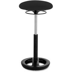 Safco TWIXT Ergo Extended-Height Chair - Black Polypropylene, Nylon, Vinyl Seat - Rounded Base - 1 Each