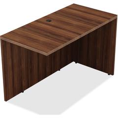 Lorell Chateau Series Return - 29.5" Height x 24" Width x 42" Depth x 1.5" Thickness - Reeded Edge - Finish: Walnut Laminate - Heavy Duty, Grommet, Durable - For Office - 1 Each