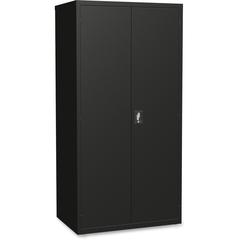 Lorell Fortress Series Storage Cabinet - 36" x 24" x 72" - 5 x Shelf(ves) - Hinged Door(s) - Sturdy, Recessed Locking Handle, Removable Lock, Durable, Storage Space - Black - Powder Coated - Steel - R
