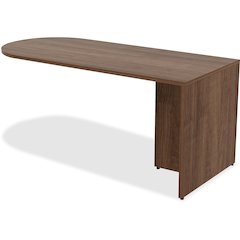 Lorell Essentials Series Peninsula Desk Box 1 of 2 - 29.5" Height x 30" Width x 66" Depth - Reeded Edge - Material: Metal - Finish: Walnut, Laminate - Durable, Heavy Duty, Ball-bearing Suspension - Fo