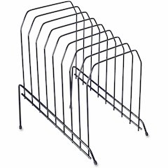 Lorell Wire File Sorter/Holder - 8 Divider(s) - Desktop - Rubber Feet - Powder Coated - Black - Wire - 1 Each
