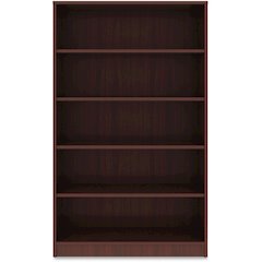 Lorell Laminate Bookcase - Rectangle - 0.7" Thickness Shelf, 60" Height x 36" Width x 12" Depth - 5 Shelve(s) - 4 Adjustable Shelf(ves) - Square Edge - Material: Thermofused Laminate (TFL) - Finish: M