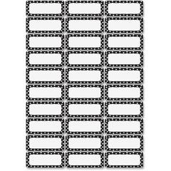 Ashley Dry Erase Black/White Dots Nameplate Magnets - Magnetic - Dotted - Die-cut, Write on/Wipe off - Black, White - 1 / Pack
