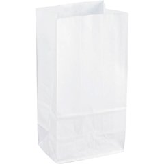 Sparco White Kraft Paper Bags - 11" Length x 6" Width - White - Paper - 100 / Pack