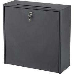 Safco Wall-mounted Inter-department Locking Mailbox - Internal Dimensions: 12" Height - External Dimensions: 18" Width x 7.2" Depth x 18" Height - Hinged Closure - Steel - Black - For Letter, Document