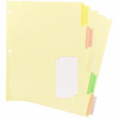 Business Source Insertable Tab Ring Binder Indexes - 5 Blank Tab(s) - 2" Tab Width - 8.5" Divider Width x 11" Divider Length - Letter - 3 Hole Punched - Multicolor Tab(s) - Tear Resistant, Reinforced 