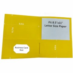 Business Source Letter Portfolio - 8 1/2" x 11" - 125 Sheets Capacity - Inside Front & Back Pocket - Yellow - Card Holder - 1 Box
