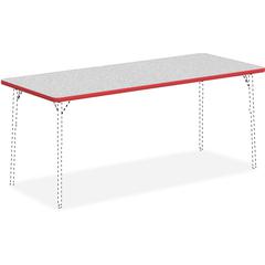 Lorell Classroom Activity Tabletop - Gray Nebula, High Pressure Laminate (HPL) Rectangle Top - 72" Table Top Width x 30" Table Top Depth x 1.13" Table Top Thickness - Classroom - Assembly Required - 1