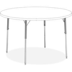 Lorell Activity Table Height-Adjustable Leg Kit - 22" to 30"H - 30" Length x 1.12" Diameter - Chrome, Silver Mist - 4 / Carton